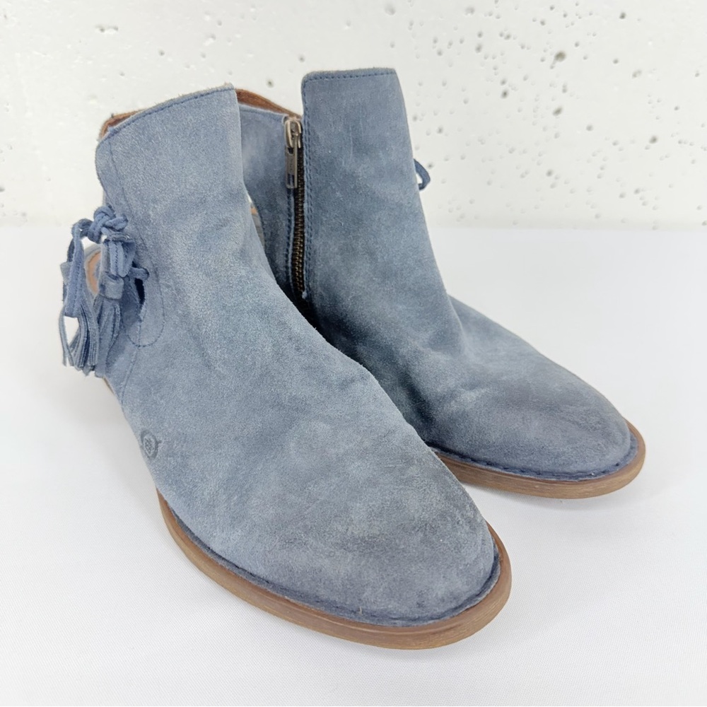 Born Women’s size 8.5 Blue Suede Mule Boots Booties